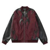 AresWings Spliced Leather Casual Jacket